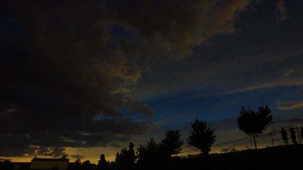 Fans watching the eclipse