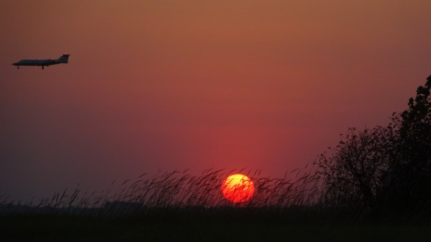 plane sunset