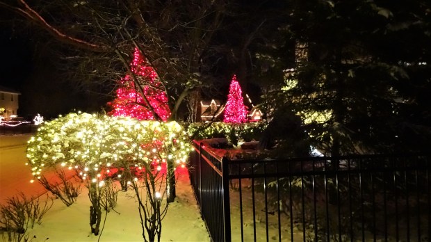 Lights from a white Christmas