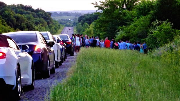 A good turnout for Alex's memorial cross placement